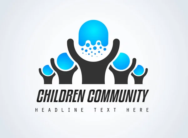 Творчі дітей спільноти логотип — стоковий вектор