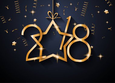 2018 mutlu yeni yıl arka plan mevsimlik el ilanları ve tebrik kartı veya Noel temalı davetler için