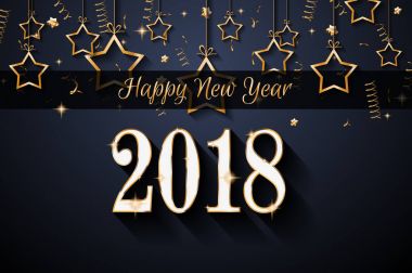 2018 mutlu yeni yıl arka plan mevsimlik el ilanları ve tebrik kartı veya Noel temalı davetler için