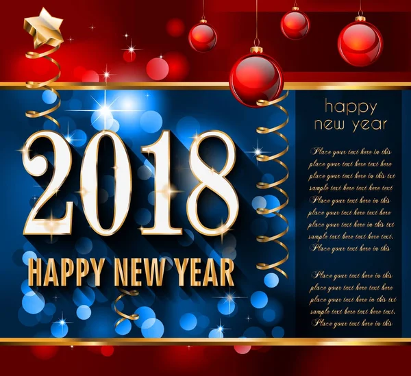 2018 Счастливый Новый Год Ваших Морских Флаеров Поздравительных Открыток Приглашений — стоковый вектор