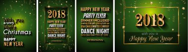 2018 mutlu yeni yıl arka plan mevsimlik el ilanları ve tebrik kartı veya Noel temalı davetler için
