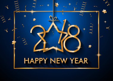 2018 mutlu yeni yıl arka plan mevsimlik el ilanları ve tebrik kartı veya Noel temalı davetler için