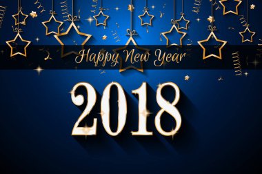 2018 mutlu yeni yıl arka plan mevsimlik el ilanları ve tebrik kartı veya Noel temalı davetler için