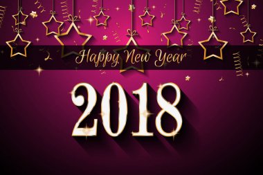 2018 mutlu yeni yıl arka plan mevsimlik el ilanları ve tebrik kartı veya Noel temalı davetler için