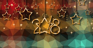 2018 mutlu yeni yıl arka plan mevsimlik el ilanları ve tebrik kartı veya Noel temalı davetler için