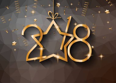 2018 mutlu yeni yıl arka plan mevsimlik el ilanları ve tebrik kartı veya Noel temalı davetler için