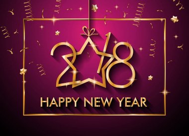 2018 mutlu yeni yıl arka plan mevsimlik el ilanları ve tebrik kartı veya Noel temalı davetler için