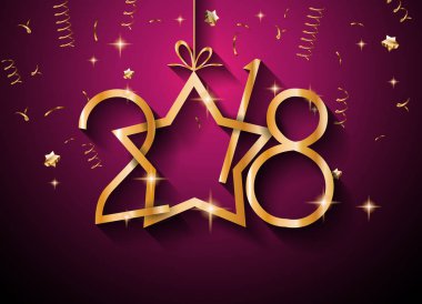 2018 mutlu yeni yıl arka plan mevsimlik el ilanları ve tebrik kartı veya Noel temalı davetler için