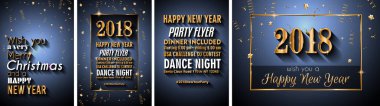 2018 mutlu yeni yıl arka plan mevsimlik el ilanları ve tebrik kartı veya Noel temalı davetler için