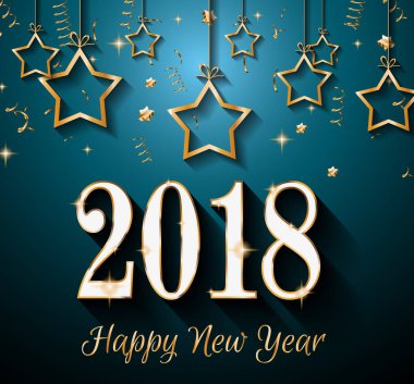 2018 mutlu yeni yıl arka plan mevsimlik el ilanları ve tebrik kartı veya Noel temalı davetler için