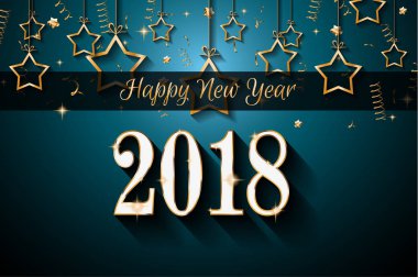 2018 mutlu yeni yıl arka plan mevsimlik el ilanları ve tebrik kartı veya Noel temalı davetler için