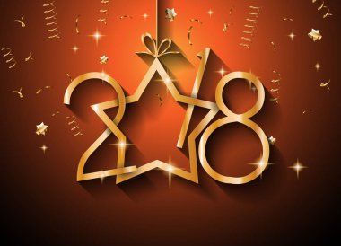 2018 mutlu yeni yıl arka plan mevsimlik el ilanları ve tebrik kartı veya Noel temalı davetler için