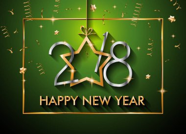 2018 mutlu yeni yıl arka plan mevsimlik el ilanları ve tebrik kartı veya Noel temalı davetler için