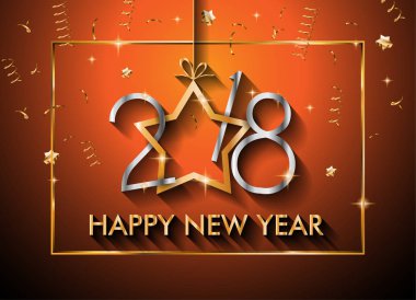 2018 mutlu yeni yıl arka plan mevsimlik el ilanları ve tebrik kartı veya Noel temalı davetler için