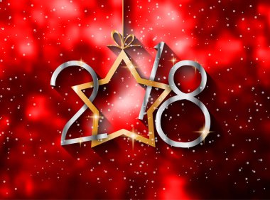 2018 mutlu yeni yıl arka plan mevsimlik el ilanları ve tebrik kartı veya Noel temalı davetler için