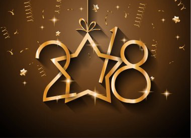 2018 mutlu yeni yıl arka plan mevsimlik el ilanları ve tebrik kartı veya Noel temalı davetler için