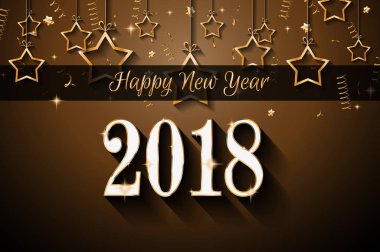 2018 mutlu yeni yıl arka plan mevsimlik el ilanları ve tebrik kartı veya Noel temalı davetler için