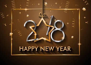 2018 mutlu yeni yıl arka plan mevsimlik el ilanları ve tebrik kartı veya Noel temalı davetler için