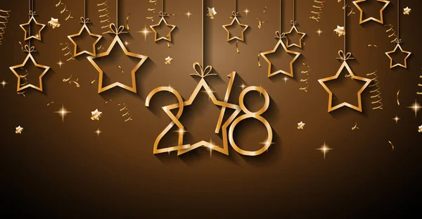 2018 Happy New Year Achtergrond Voor Seizoensgebonden Flyers Wenskaart Kerstmis — Stockvector