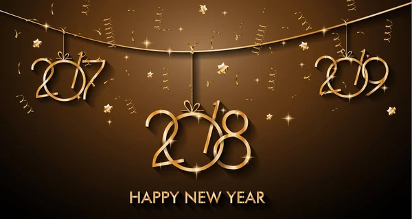 2018 Happy New Year Achtergrond Voor Seizoensgebonden Flyers Wenskaart Kerstmis — Stockvector