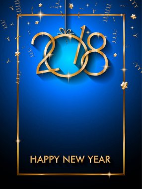 2018 mutlu yeni yıl arka plan mevsimlik el ilanları ve tebrik kartı veya Noel temalı davetler için