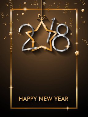 2018 mutlu yeni yıl arka plan mevsimlik el ilanları ve tebrik kartı veya Noel temalı davetler için