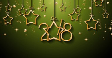 2018 mutlu yeni yıl arka plan mevsimlik el ilanları ve tebrik kartı veya Noel temalı davetler için