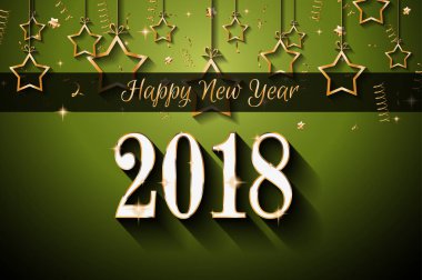 2018 mutlu yeni yıl arka plan mevsimlik el ilanları ve tebrik kartı veya Noel temalı davetler için