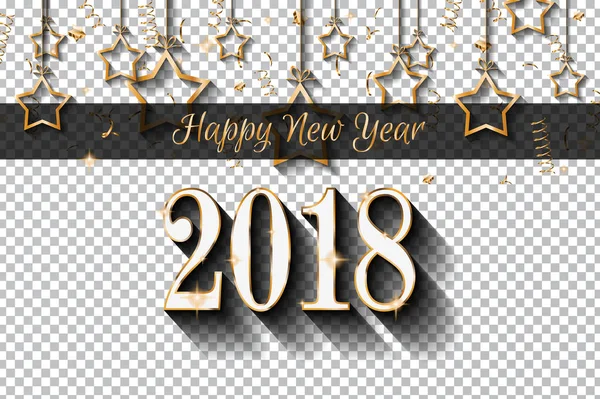 Diseño Feliz Año Nuevo 2018 Para Tarjeta Felicitación Volantes Temporada — Vector de stock