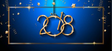 2018 mutlu yeni yıl arka plan mevsimlik el ilanları ve tebrik kartı veya Noel temalı davetler için