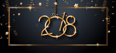 2018 mutlu yeni yıl arka plan mevsimlik el ilanları ve tebrik kartı veya Noel temalı davetler için