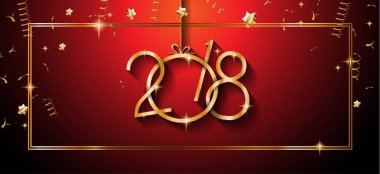 2018 mutlu yeni yıl arka plan mevsimlik el ilanları ve tebrik kartı veya Noel temalı davetler için