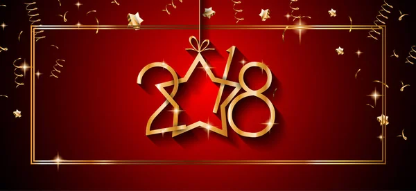 你季节性传单和问候卡或圣诞节的主题邀请 2018年快乐新年背景 — 图库矢量图片