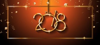 2018 mutlu yeni yıl arka plan mevsimlik el ilanları ve tebrik kartı veya Noel temalı davetler için