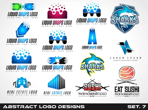 Samling Kreativa Logotyper Design För Varumärkesidentitet Företagsprofil Eller Företagslogotyper Med — Stock vektor
