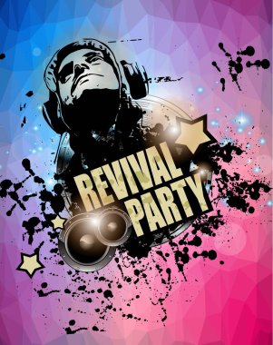 Özel gece olayları için soyut Müzik Disko Flyer Arkaplanı