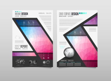 Broşür şablonu, el ilanı tasarımı veya iş amaçlı Depliant kapak. Alan için metin ve görüntü içeren zarif düzeni.