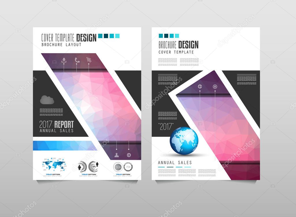 Brochure template, Flyer Design or Depliant Cover for business purposes. Elegant layout with space for text and images.