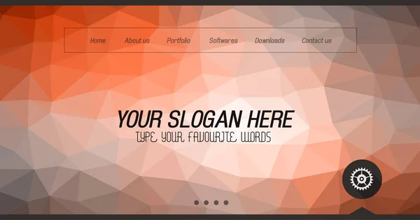 Home Page Design Minimale Del Sito Web Con Sfondo Slider — Vettoriale Stock