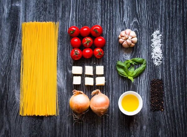 Vista Dall Alto Tutti Componenti Alimentari Necessari Realizzare Una Classica — Foto Stock