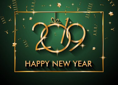 2019 mutlu yeni yıl arka plan mevsimlik el ilanları ve tebrik kartı veya Noel temalı davetler için