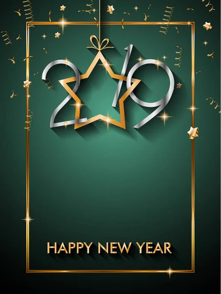 Antecedentes Feliz Año Nuevo 2019 Para Sus Folletos Temporada Invitaciones — Vector de stock