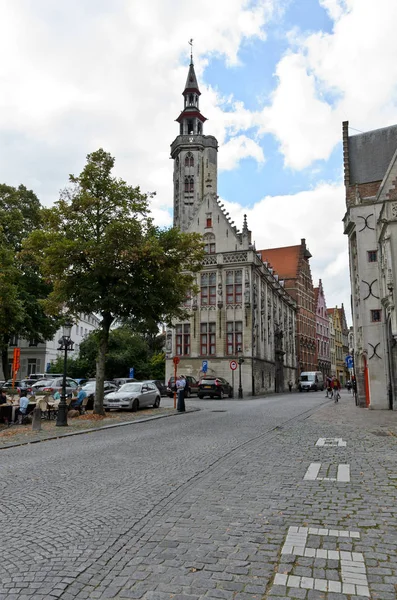 Bruges Belgique Septembre 2014 Place Jan Van Eyck — Photo