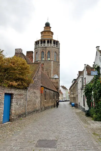 Brugge Belgien September 2014 Old Town Street — Stockfoto