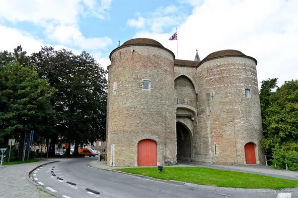 Brugge Belgie Září 2014 Brána Svatého Kříže — Stock fotografie