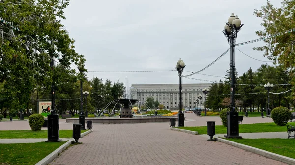 Place Kirov Ville Irkoutsk Pays Russie Septembre 2015 Photo Été — Photo