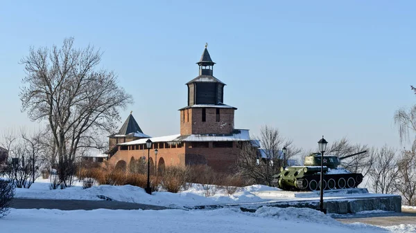 Věž Hodinami Město Nižnij Novgorod Země Rusko Února 2018 Obrázek — Stock fotografie