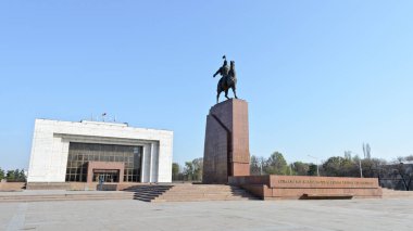 Bişkek, Kırgızistan - 13 Mart 2016: Anıt Manas