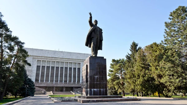 Biškek Kyrgyzstán Března 2016 Socha Lenina — Stock fotografie