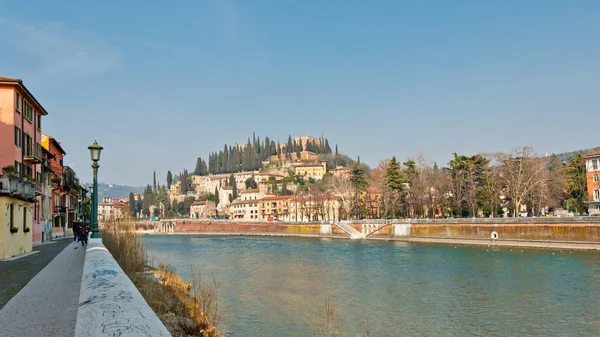 Verona, Italy - March 09, 2011: Adige River Embankment